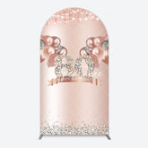 Aperturee - Aperturee Rose Gold Balloon Glitter 80th Birthday Arch Backdrop